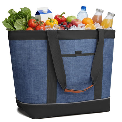 Insulated Cooler Bag, Reusable Grocery Tote Bags for Hot/Cold, Leakproof Thermal Food Delivery Bag for Shopping, Beach, Travel, Picnics