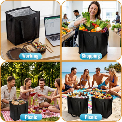 20 Pack Insulated Grocery Bags for Groceries, Large Foldable Thermal Bags