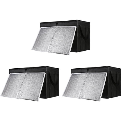 1-Pack Insulated Food Delivery Bag with Hard Bottom, 3X-Large, Black