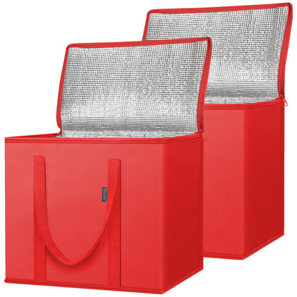 BALEINE Insulated Reusable Grocery Bags with Zippered Top, Large Cooler Bag