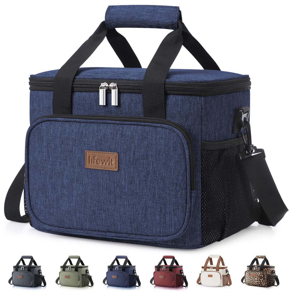 Lifewit Medium Lunch Bag, Insulated Lunch Box, Soft Cooler Cooling Tote for Adult Men Women, Black 12-Can (9L)