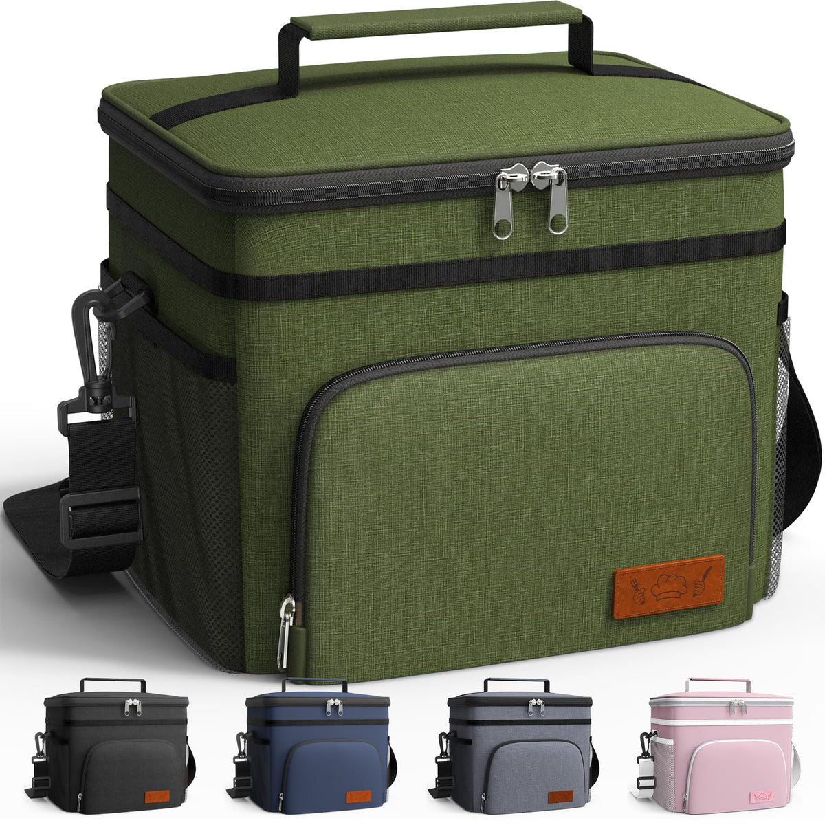 HOTOR Insulated Lunch Box Men Women Leak-Proof Cooler Lunch Bag 9L