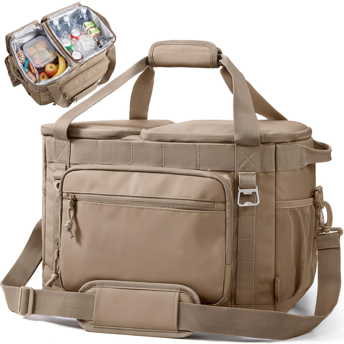 TOURIT 2-Zone Soft Cooler Bag 30/48 Cans, Dry & Wet Insulated Beach Cooler