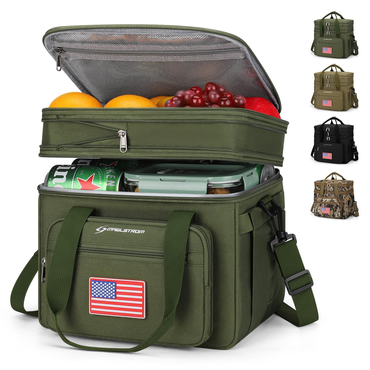 Maelstrom 23L Insulated Lunch Box, Expandable Double Deck Cooler Bag
