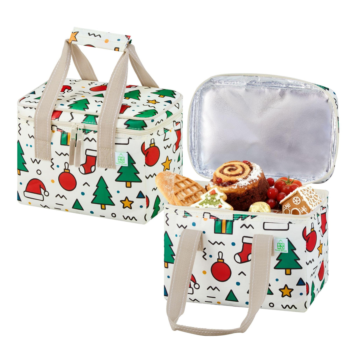 VENO 3 Pack Insulated Cooler Reusable Grocery Shopping Bag Food Delivery