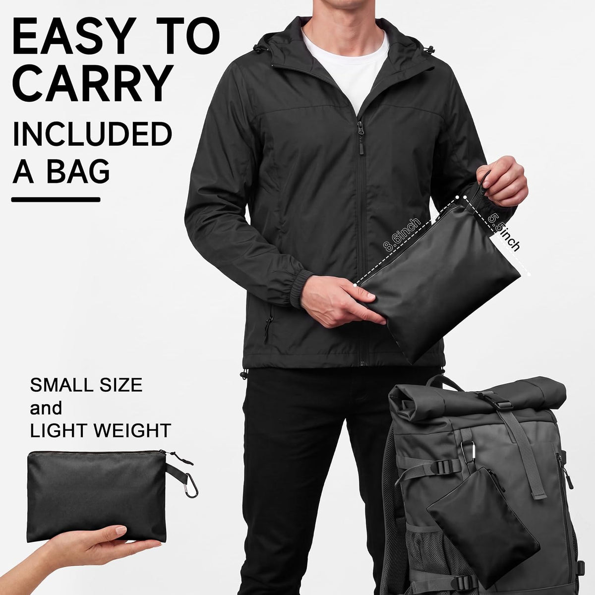 Lightweight Rain Poncho Waterproof Rain Ponchos for Adults Portable Raincoat Adult Ponchos with Hood for Outdoor