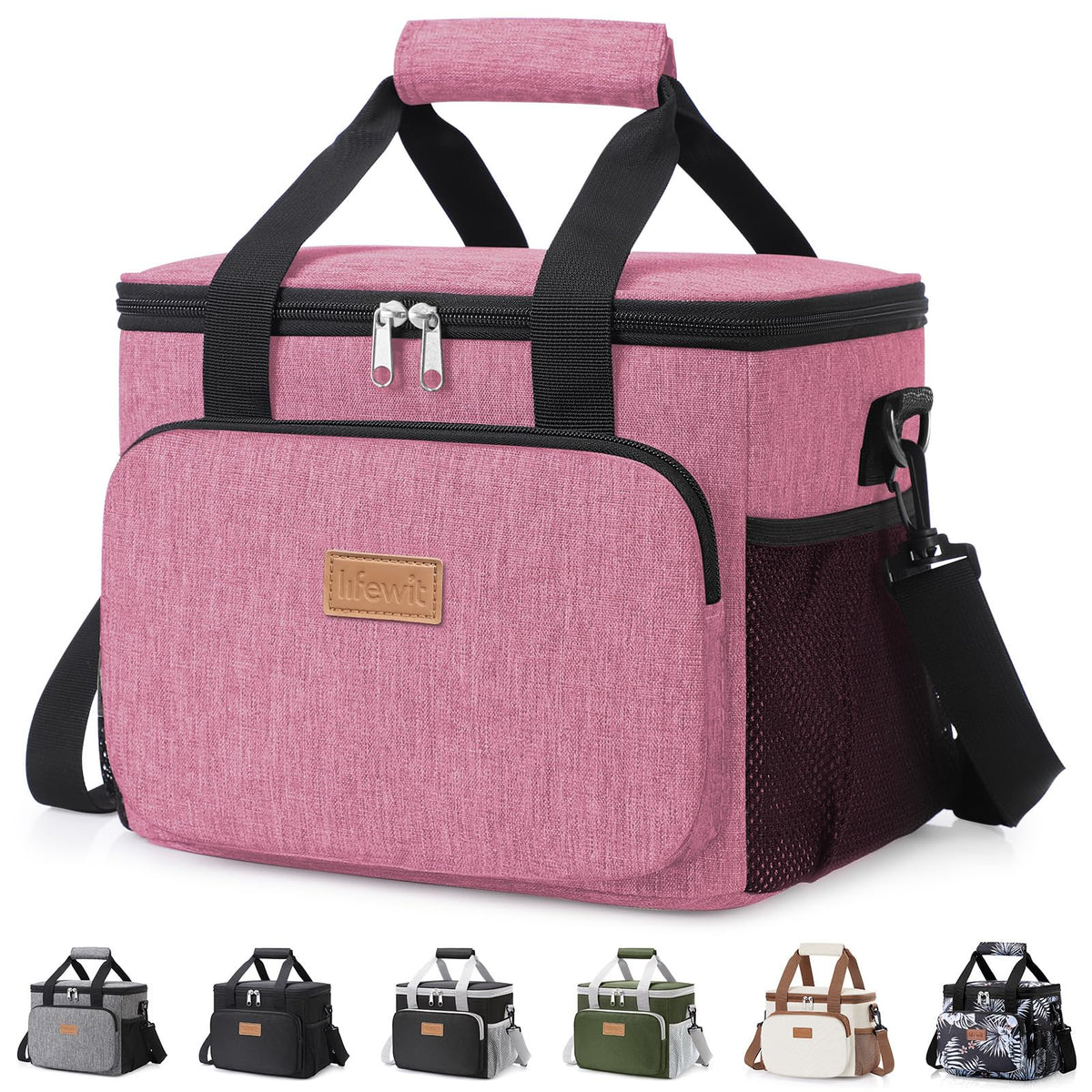 Lifewit Medium Lunch Bag, Insulated Lunch Box, Soft Cooler Cooling Tote for Adult Men Women, Black 12-Can (9L)