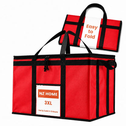 NZ home Insulated Food Bag, Portable Cooler Tote (3XL, Black, 1 Pack)