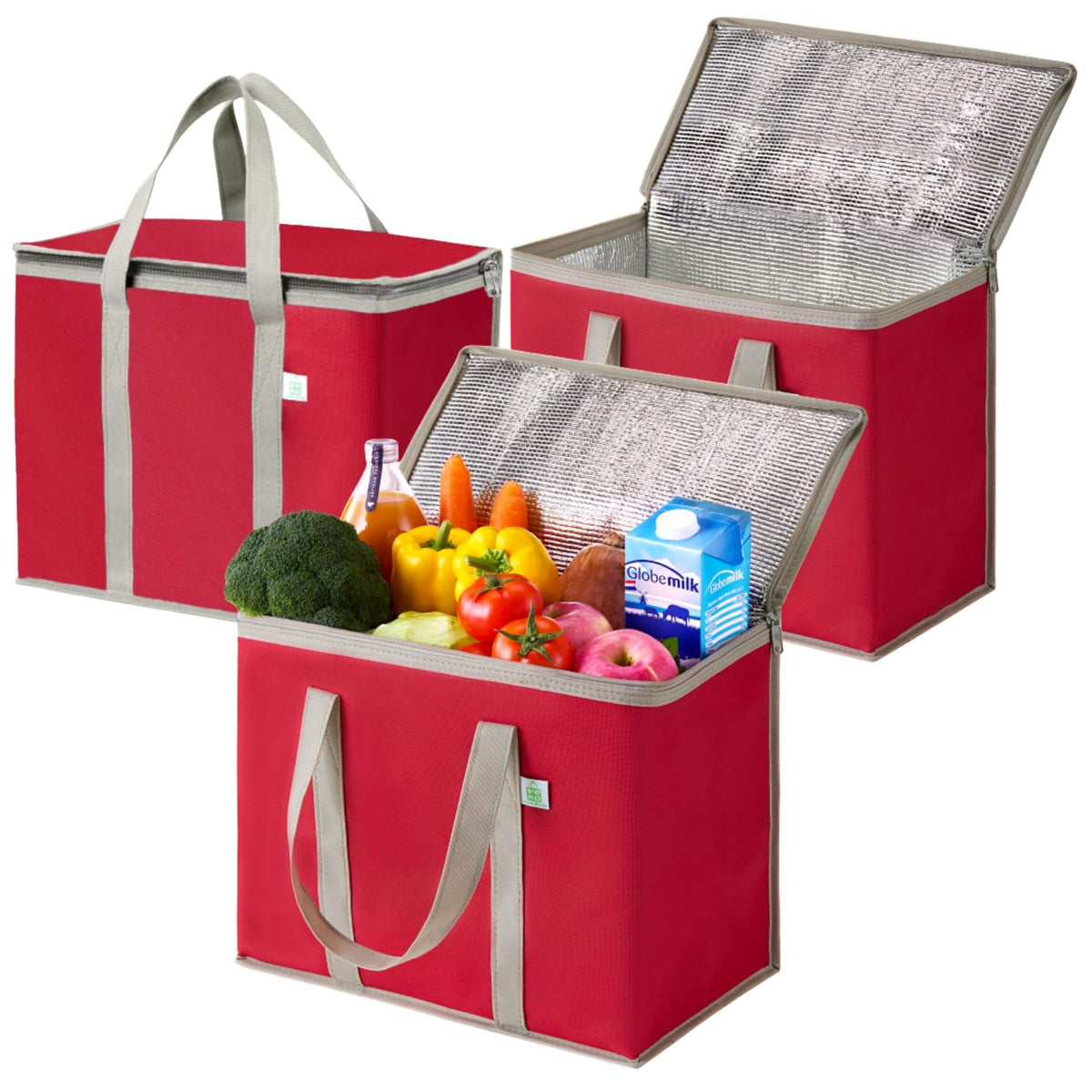 VENO 3 Pack Insulated Cooler Reusable Grocery Shopping Bag Food Delivery