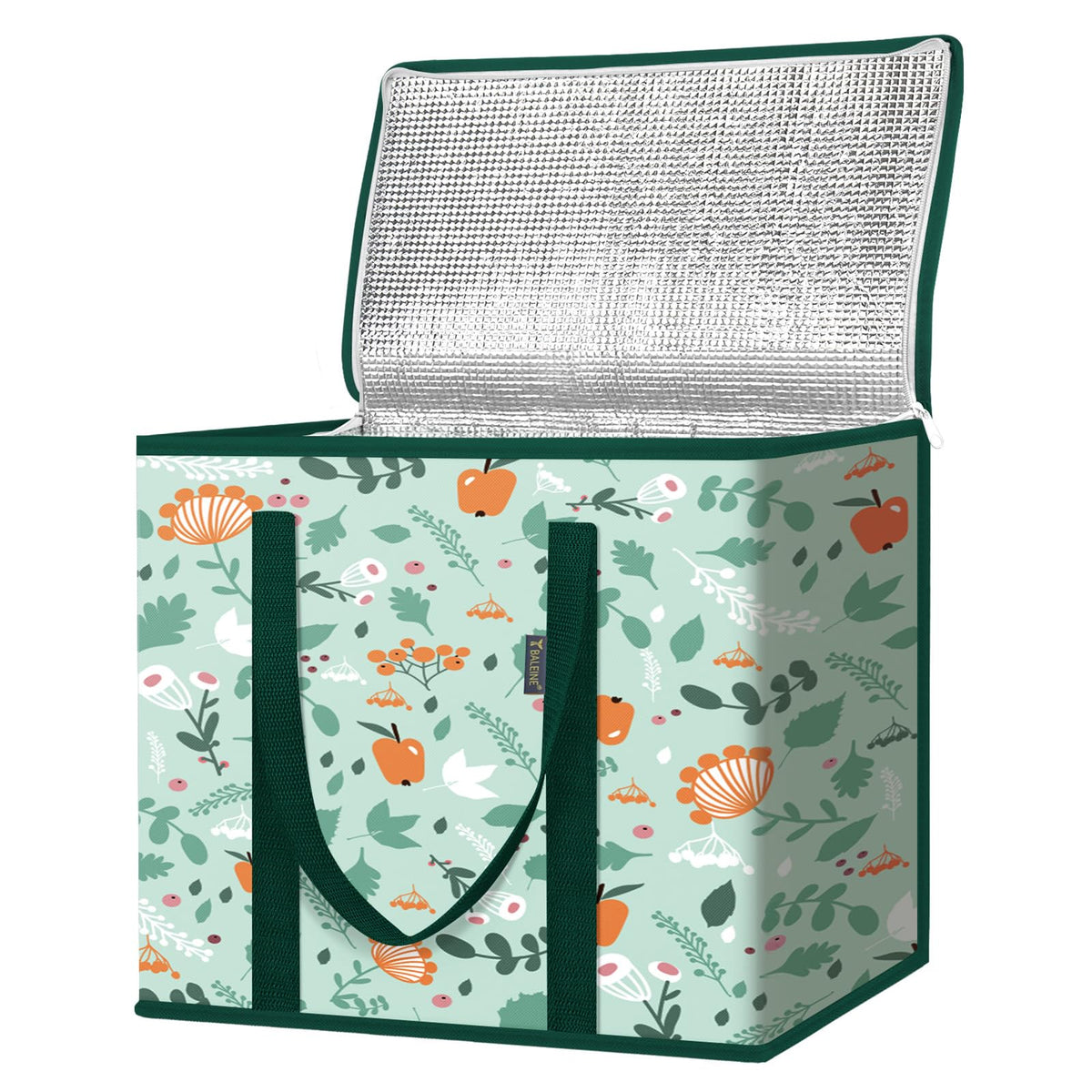 BALEINE Insulated Reusable Grocery Bags with Zippered Top, Large Cooler Bag