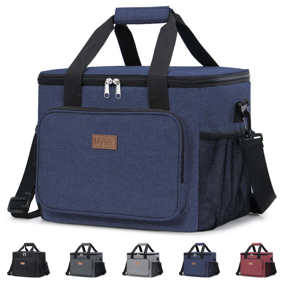 Lifewit Medium Lunch Bag, Insulated Lunch Box, Soft Cooler Cooling Tote for Adult Men Women, Black 12-Can (9L)