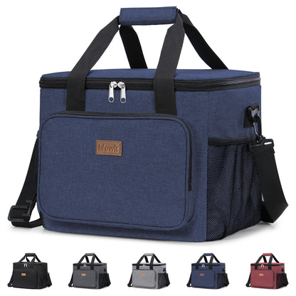 Lifewit Medium Lunch Bag, Insulated Lunch Box, Soft Cooler Cooling Tote for Adult Men Women, Black 12-Can (9L)