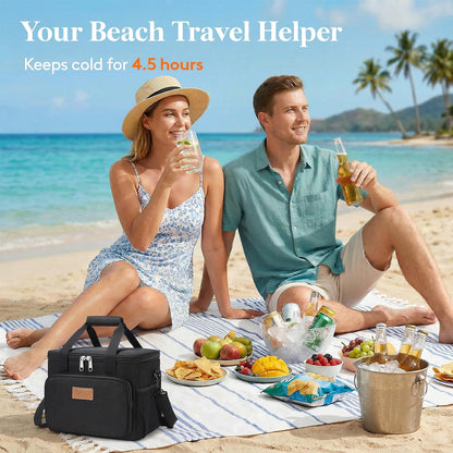 Lifewit Medium Lunch Bag, Insulated Lunch Box, Soft Cooler Cooling Tote for Adult Men Women, Black 12-Can (9L)