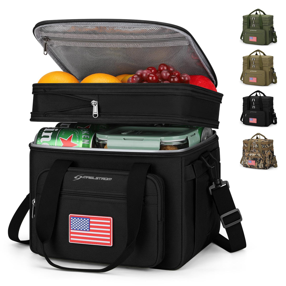 Maelstrom 23L Insulated Lunch Box, Expandable Double Deck Cooler Bag