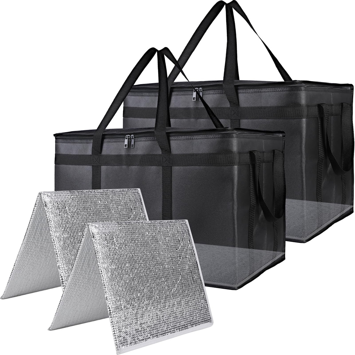 Bodaon 1-Pack Insulated Reusable Grocery Shopping Bags, X-Large, Black