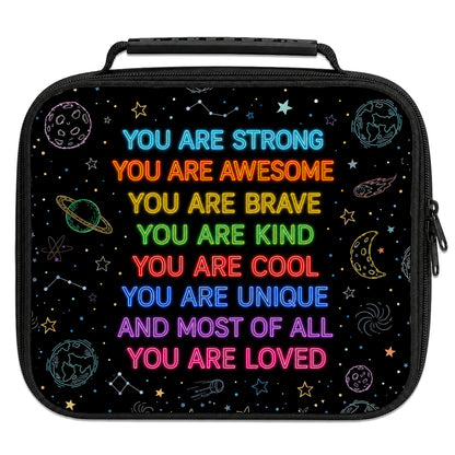 Neon Space Inspirational Lunch Bag Insulated Lunchbox