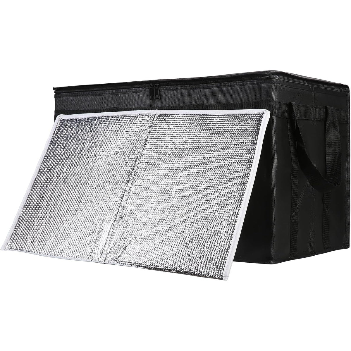 1-Pack Insulated Food Delivery Bag with Hard Bottom, 3X-Large, Black