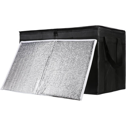 1-Pack Insulated Food Delivery Bag with Hard Bottom, 3X-Large, Black