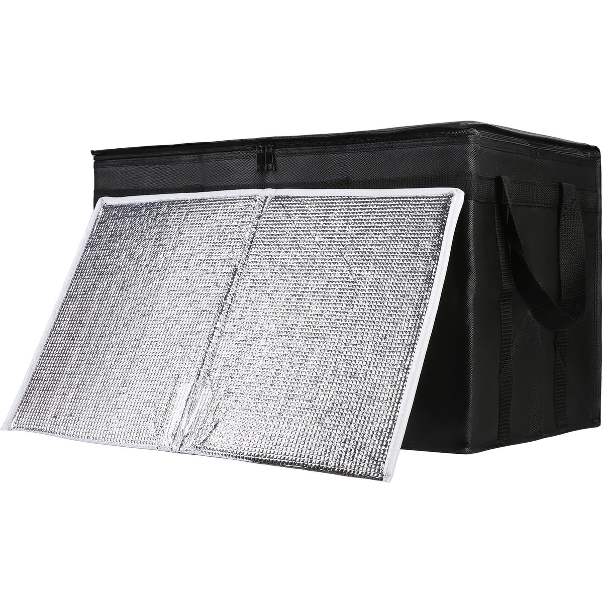 1-Pack Insulated Food Delivery Bag with Hard Bottom, 3X-Large, Black