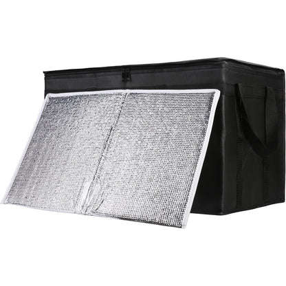 1-Pack Insulated Food Delivery Bag with Hard Bottom, 3X-Large, Black