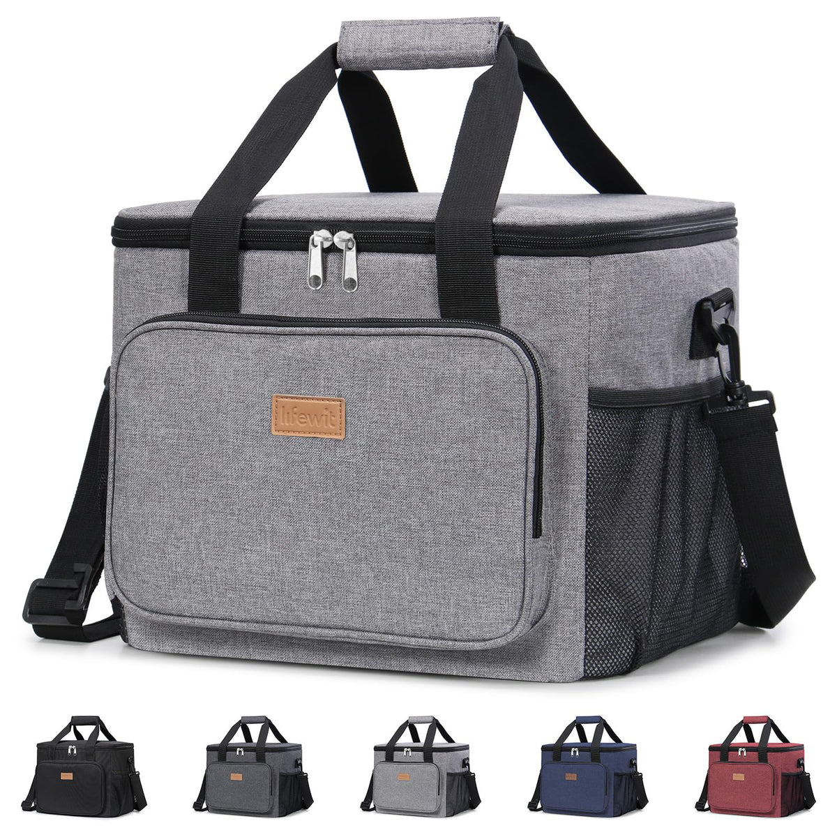 Lifewit Medium Lunch Bag, Insulated Lunch Box, Soft Cooler Cooling Tote for Adult Men Women, Black 12-Can (9L)