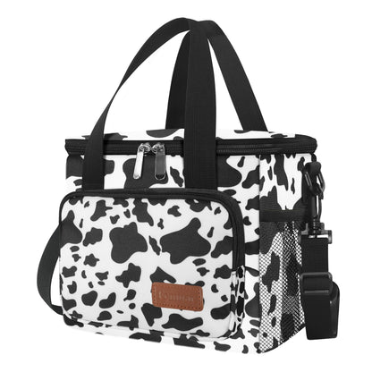 Femuar Reusable Lunch Box for Men/Women - Insulated Lunch Bag Leakproof Lunchbox for Work Office Picnic Beach - Freezable Lunch Cooler Bag with Adjustable Shoulder Strap - Black