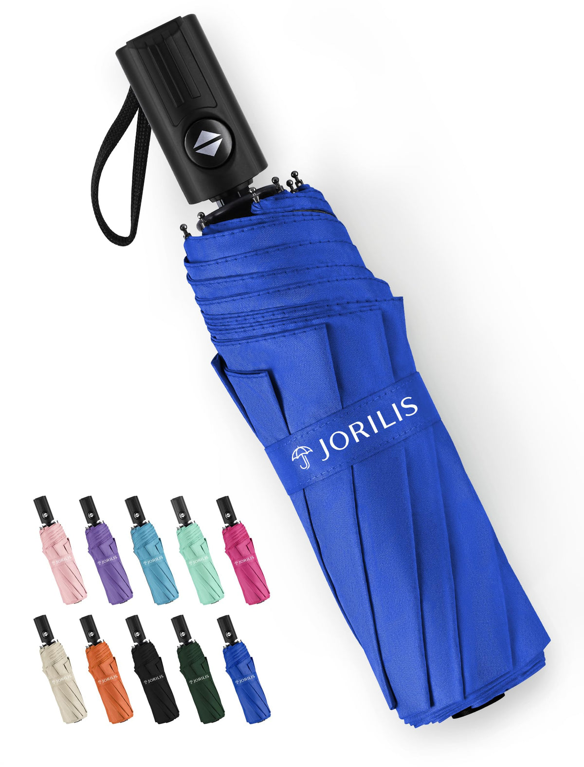 Jorilis Compact Umbrella for Travel - Automatic Umbrellas for Rain & Sun Protection, Small Portable UV Umbrella for Car, Backpack, Walking, Folding Windproof Umbrellas for Kids, Women