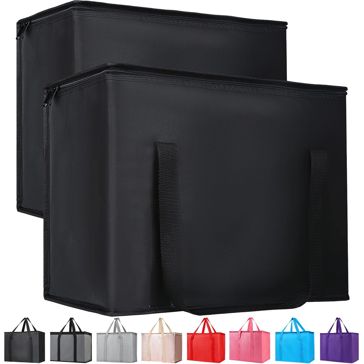 Bodaon 1-Pack Insulated Reusable Grocery Shopping Bags, X-Large, Black