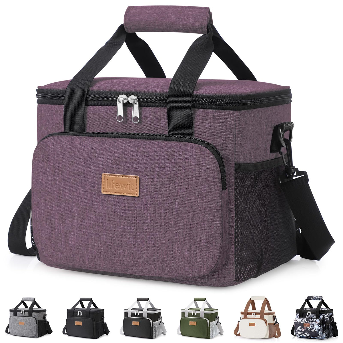 Lifewit Medium Lunch Bag, Insulated Lunch Box, Soft Cooler Cooling Tote for Adult Men Women, Black 12-Can (9L)
