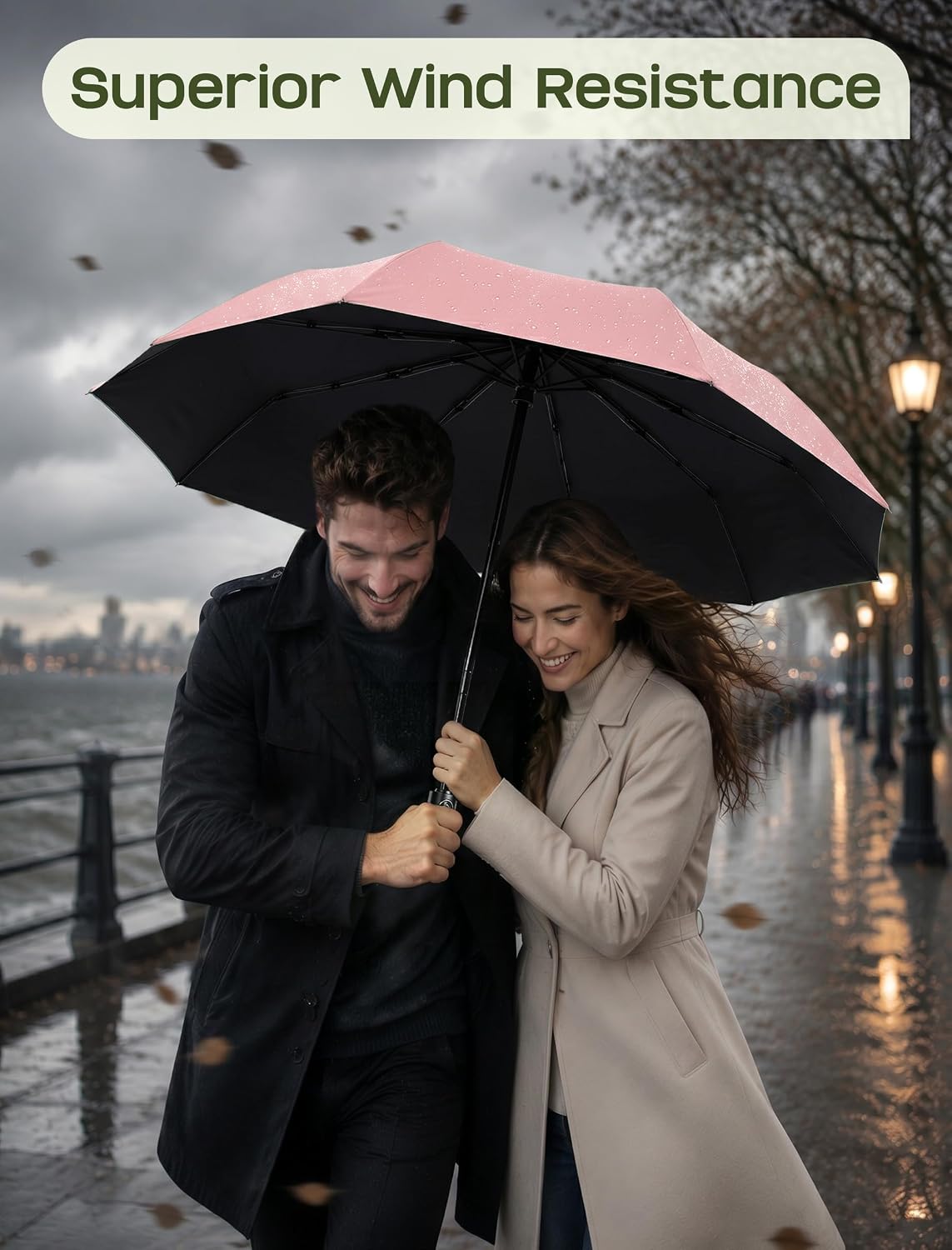Yoobure Compact Travel Umbrella, Windproof Automatic Folding UV Sun & Rain