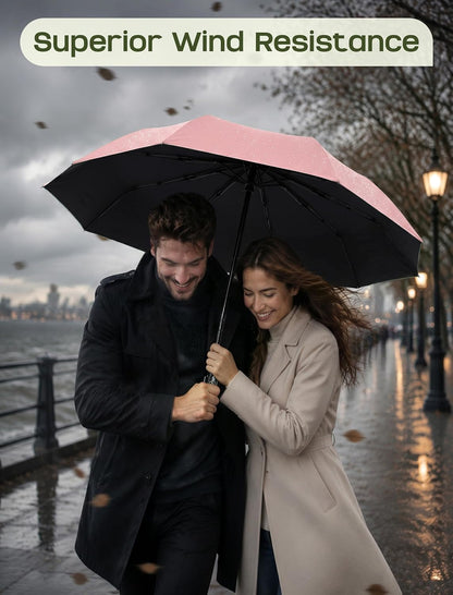 Yoobure Compact Travel Umbrella, Windproof Automatic Folding UV Sun & Rain