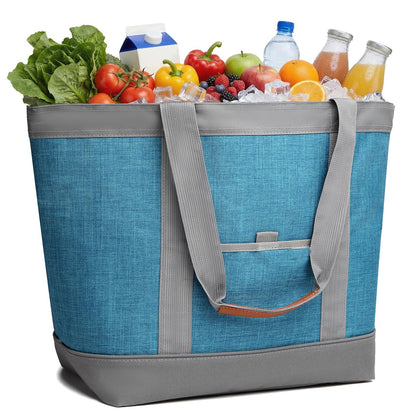 Insulated Cooler Bag, Reusable Grocery Tote Bags for Hot/Cold, Leakproof Thermal Food Delivery Bag for Shopping, Beach, Travel, Picnics