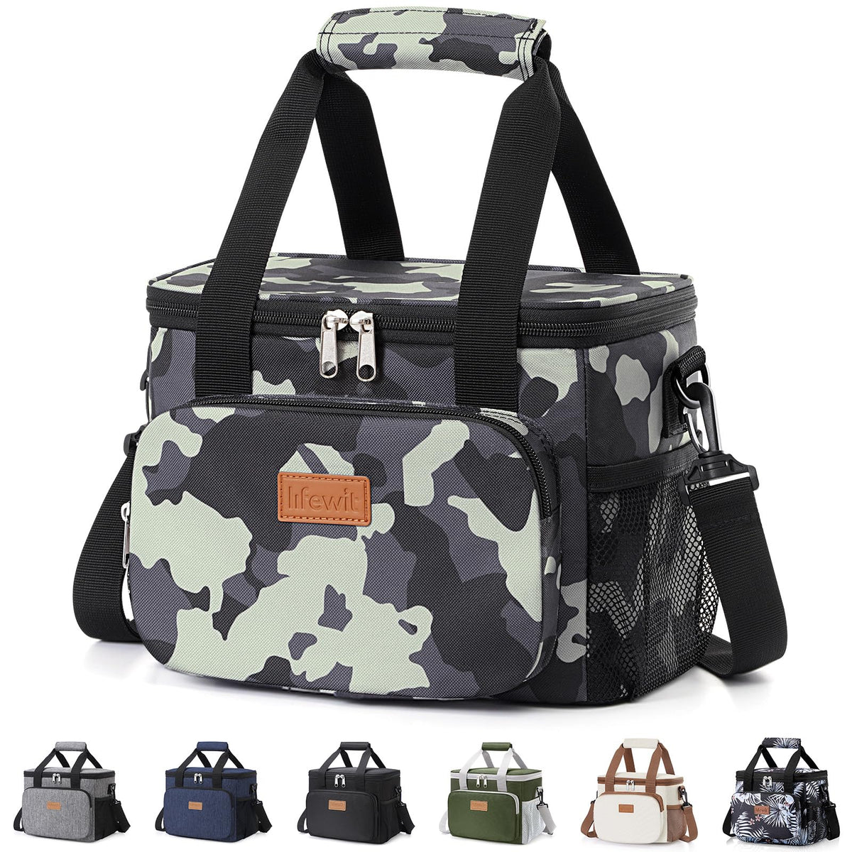 Lifewit Medium Lunch Bag, Insulated Lunch Box, Soft Cooler Cooling Tote for Adult Men Women, Black 12-Can (9L)