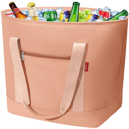LHZK Jumbo Insulated Cooler Bag with Thermal Foam Insulation, Premium Leakproof Cooler Tote Bag with Zipper, Insulated Hot Cold Bag for Food Transport, Picnic, Travel, Beach (50L, Blue)