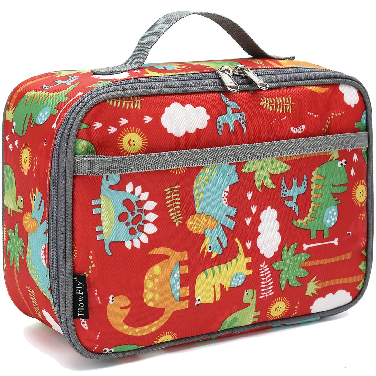 FlowFly Kids Lunch box Insulated Soft Bag Mini Cooler Back to School Thermal Meal Tote Kit for Girls, Boys, Astronaut