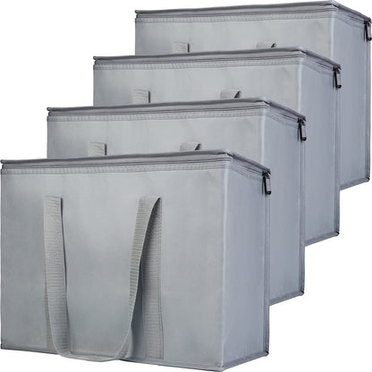 Bodaon 4-Pack Insulated Reusable Grocery Shopping Bag, X-Large Cooler, Blue