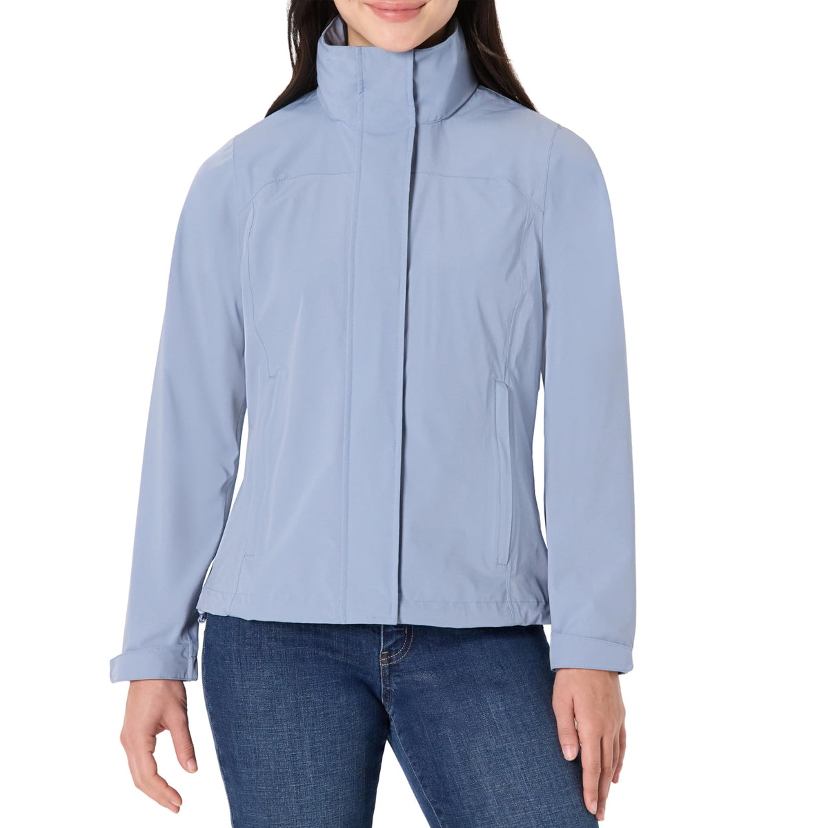 Amazon Essentials Women's Regular-Fit Lightweight Waterproof Long Hooded Rain Jacket