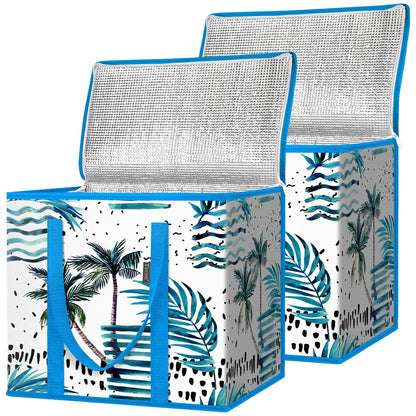BALEINE Insulated Reusable Grocery Bags with Zippered Top, Large Cooler Bag