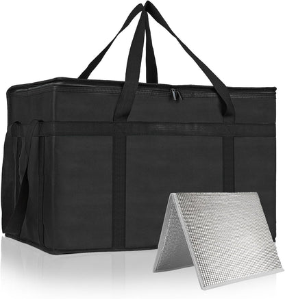 Insulated Bags for Food Delivery with Hard Bottom, XXXL Pizza Cooler Bags