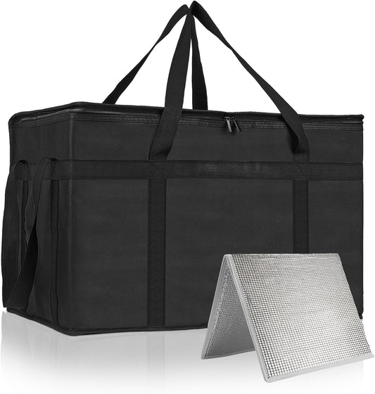 Insulated Bags for Food Delivery with Hard Bottom, XXXL Pizza Cooler Bags