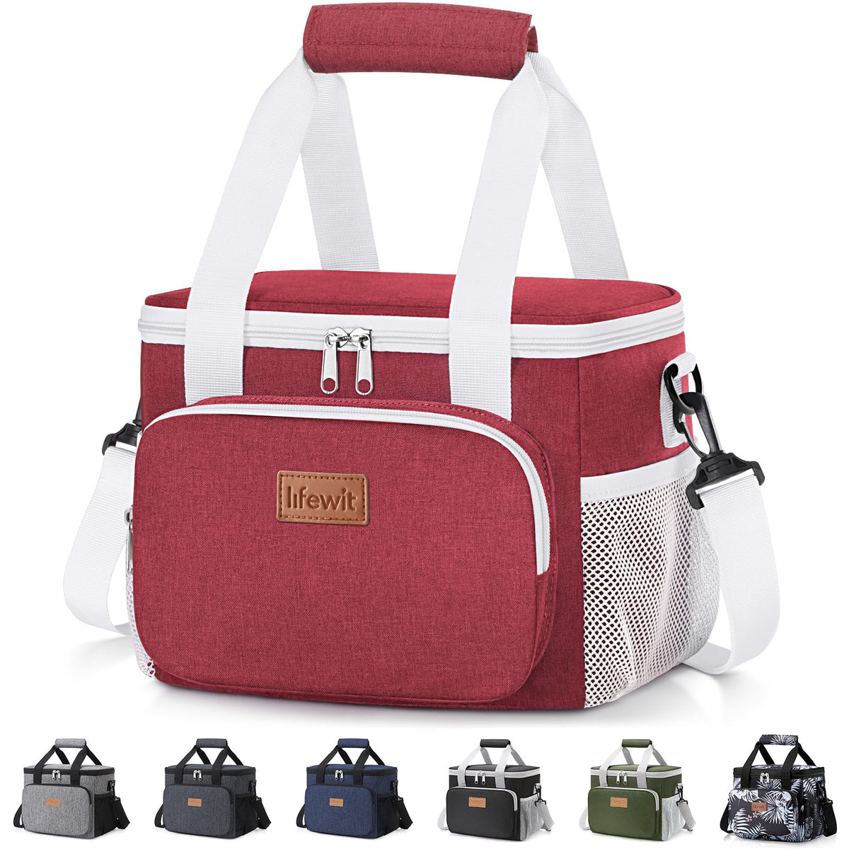 Lifewit Medium Lunch Bag, Insulated Lunch Box, Soft Cooler Cooling Tote for Adult Men Women, Black 12-Can (9L)