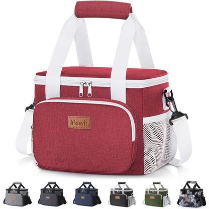 Lifewit Medium Lunch Bag, Insulated Lunch Box, Soft Cooler Cooling Tote for Adult Men Women, Black 12-Can (9L)