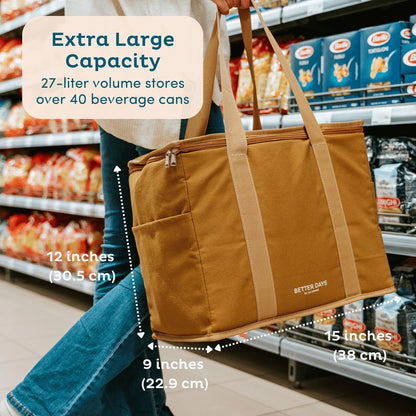 Nook Theory Reusable Insulated Grocery Bag - Leak Proof, X Large Cooler Bag