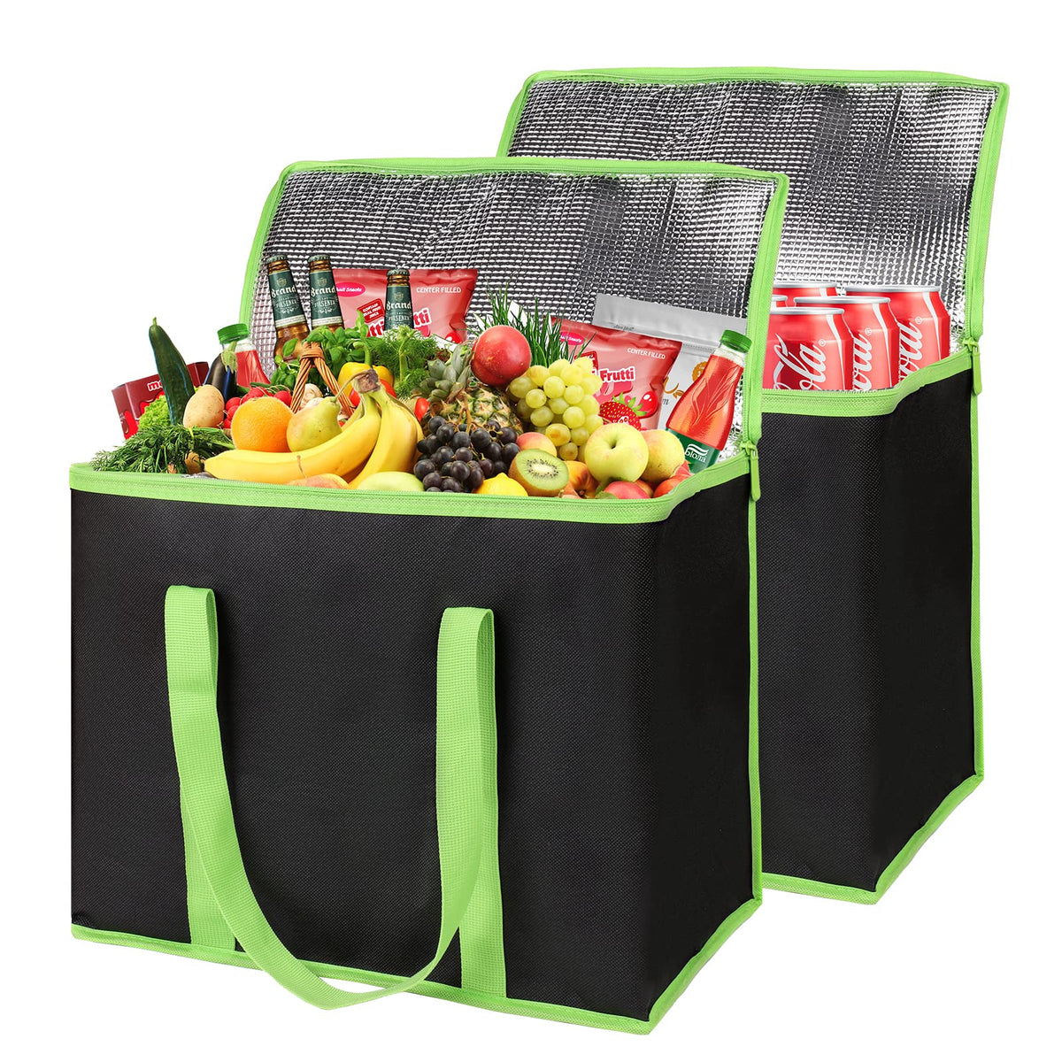 1-Pack Insulated Food Delivery Bag with Hard Bottom, 3X-Large, Black