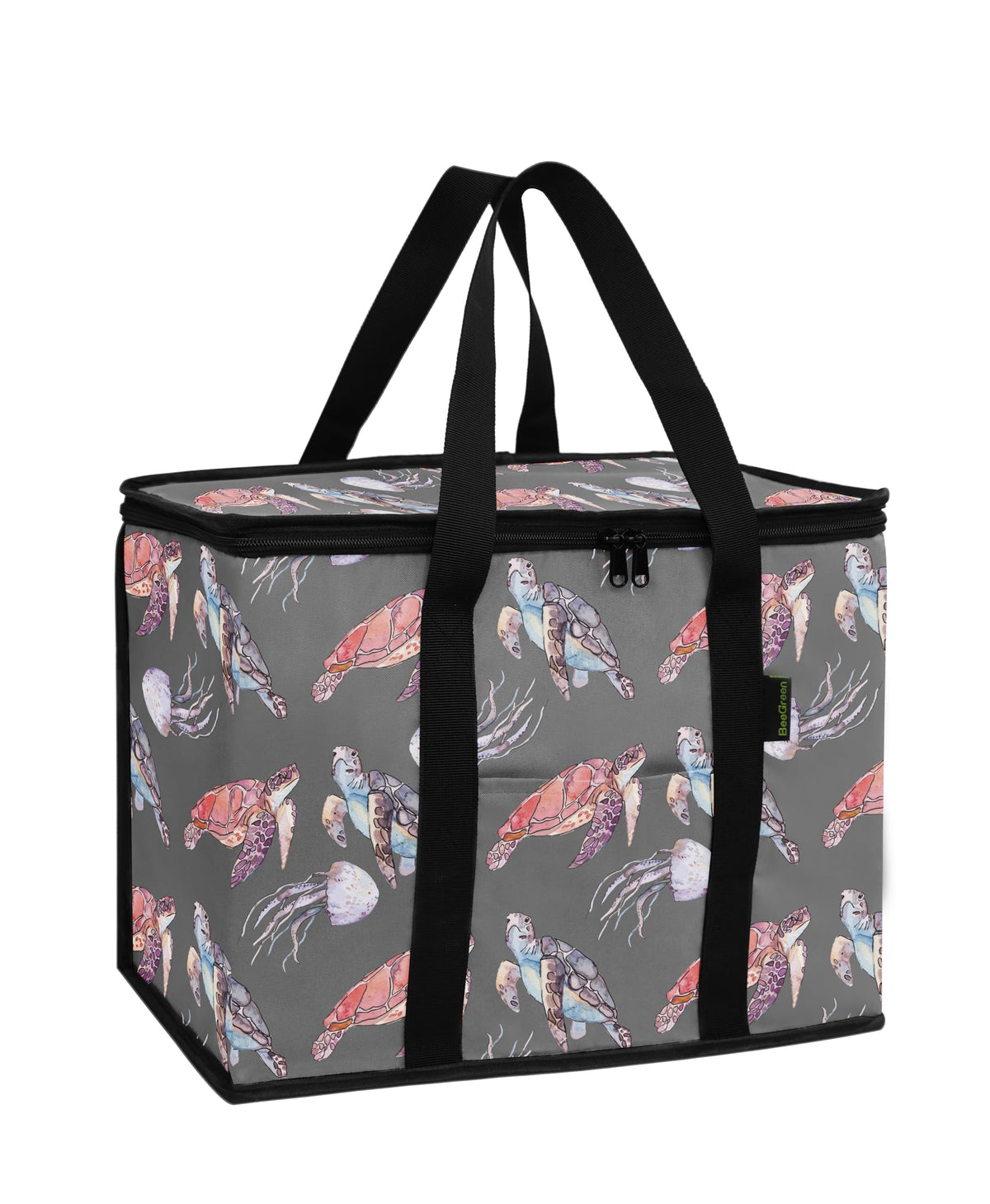 BeeGreen Cooler Bag Soft Insulated Tote for Beach Travel Grocery Shopping Lunch Portable Large Ice Coolers with Handle Hard Freezer Bags with Zippered Top Foldable Leakproof Delivery Totes Navy