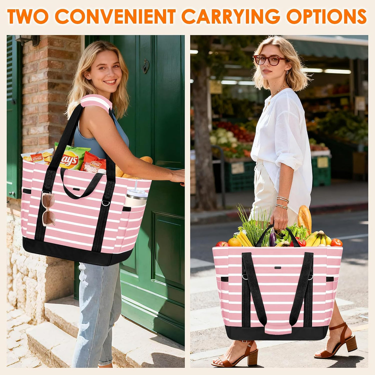 Cooler Bag Insulated Soft Side Cooler Tote Bag Reusable Grocery Bags