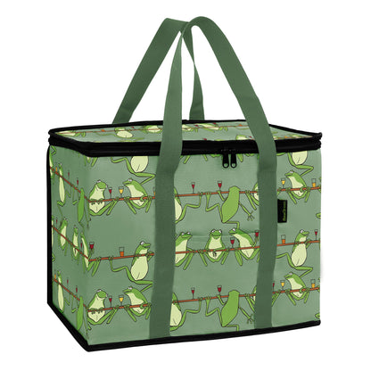 BeeGreen Cooler Bag Soft Insulated Tote for Beach Travel Grocery Shopping Lunch Portable Large Ice Coolers with Handle Hard Freezer Bags with Zippered Top Foldable Leakproof Delivery Totes Moss