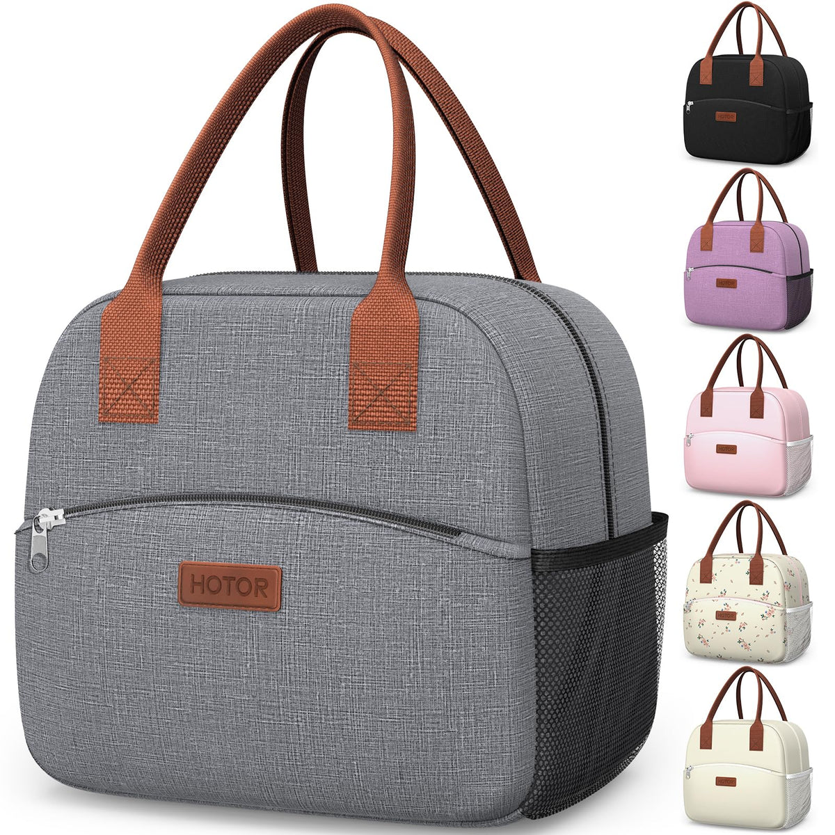 HOTOR Lunch Bag Women Men Insulated Lunch Box Black 10L