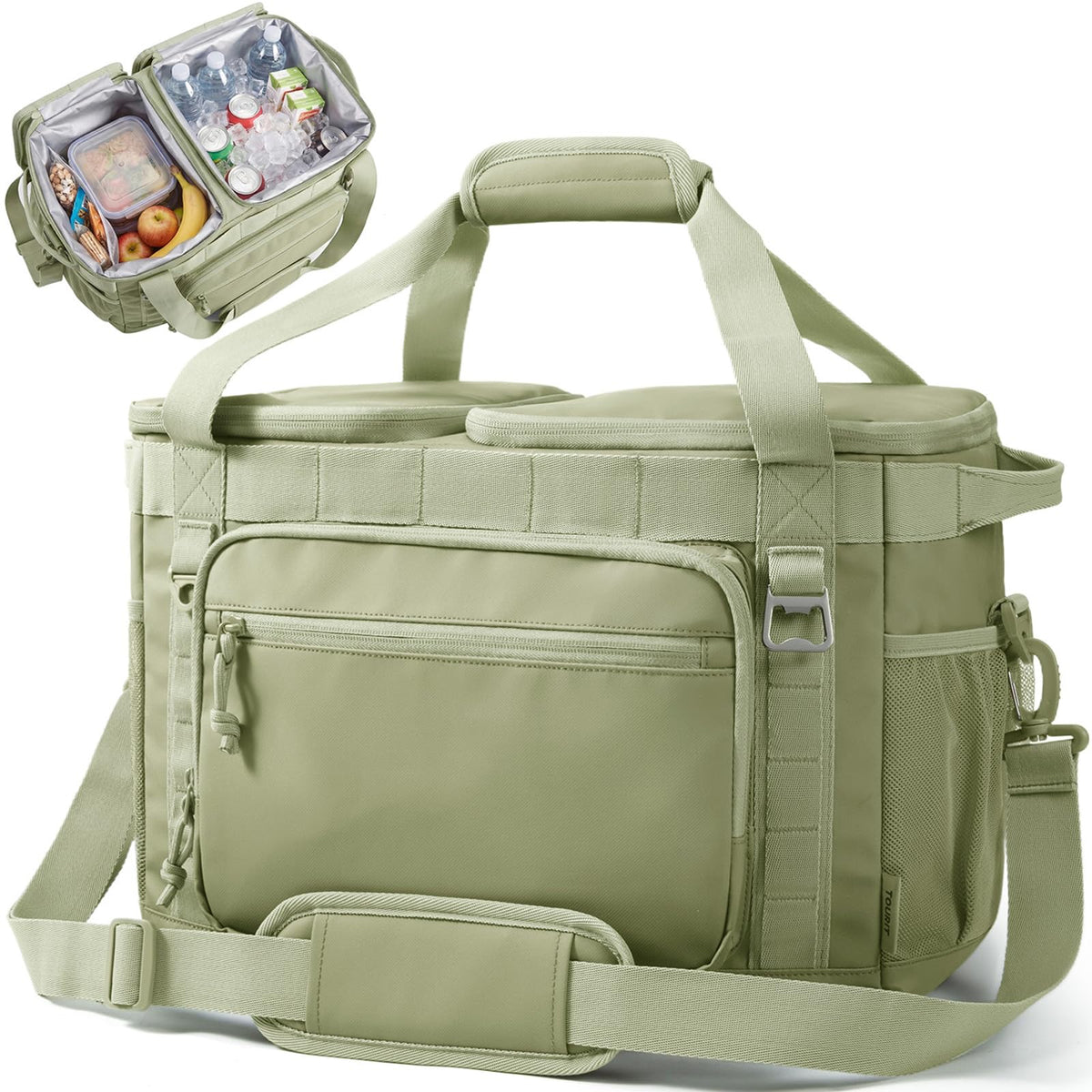 TOURIT 2-Zone Soft Cooler Bag 30/48 Cans, Dry & Wet Insulated Beach Cooler