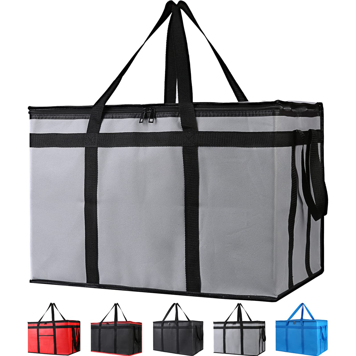 Bodaon 1-Pack Insulated Reusable Grocery Shopping Bags, X-Large, Black